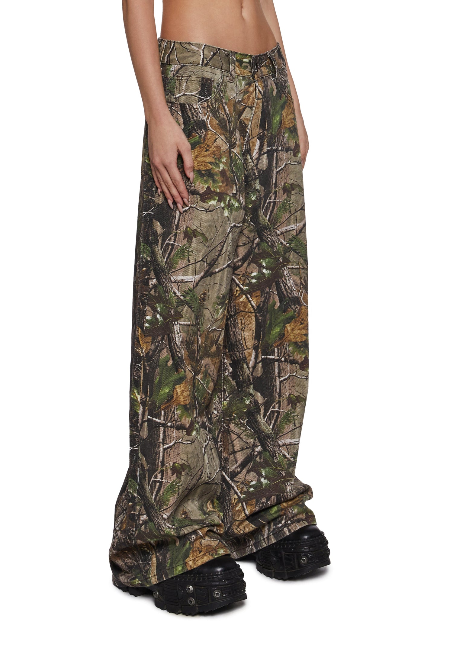Sinful Attitude Wide Leg Jeans - Camo