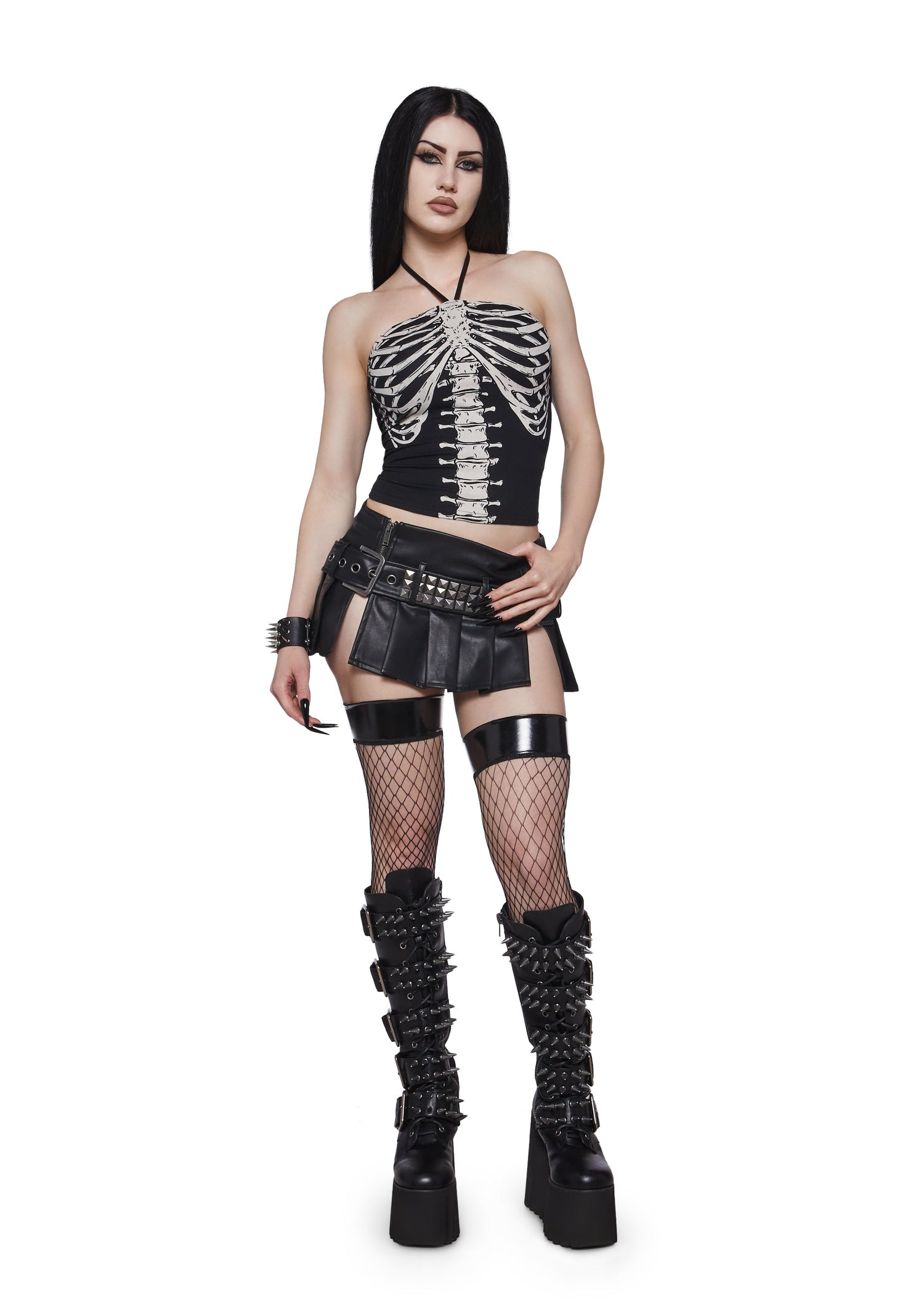 Skeleton Spine Halter Top