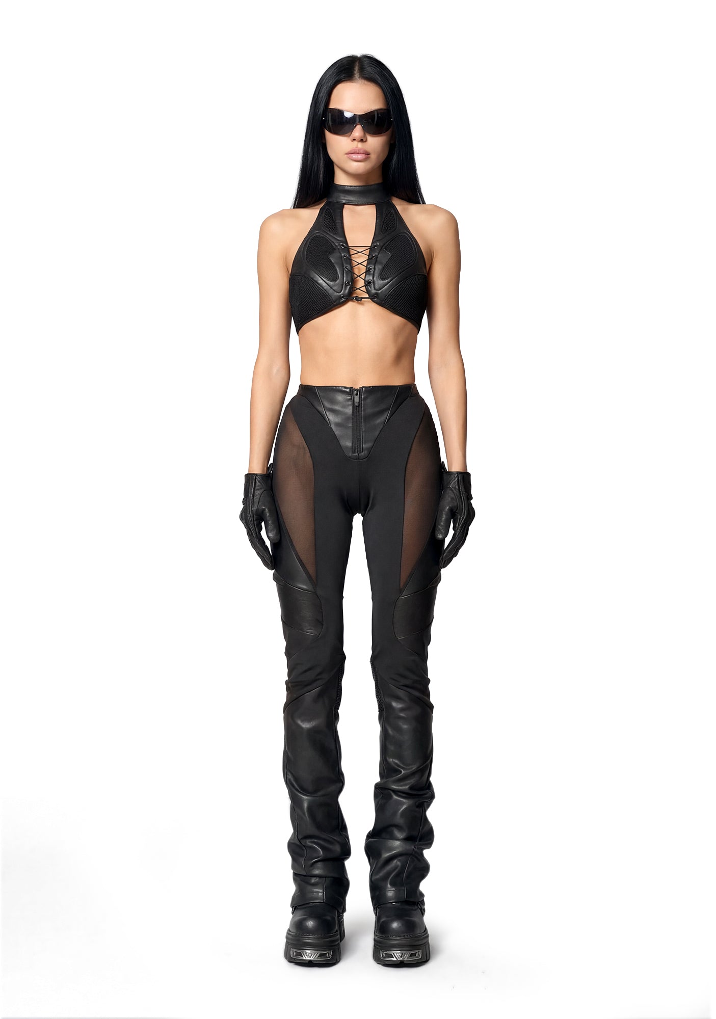 Moto Mesh Pants - Black