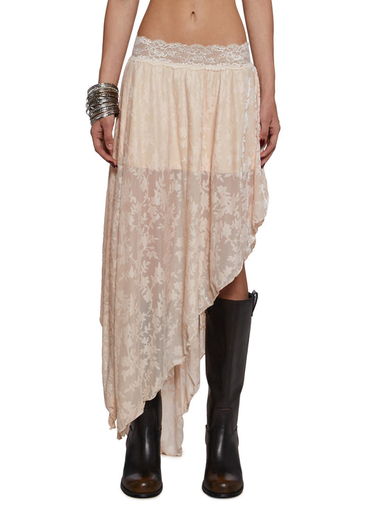 Devotion Ivory Velvet Skirt