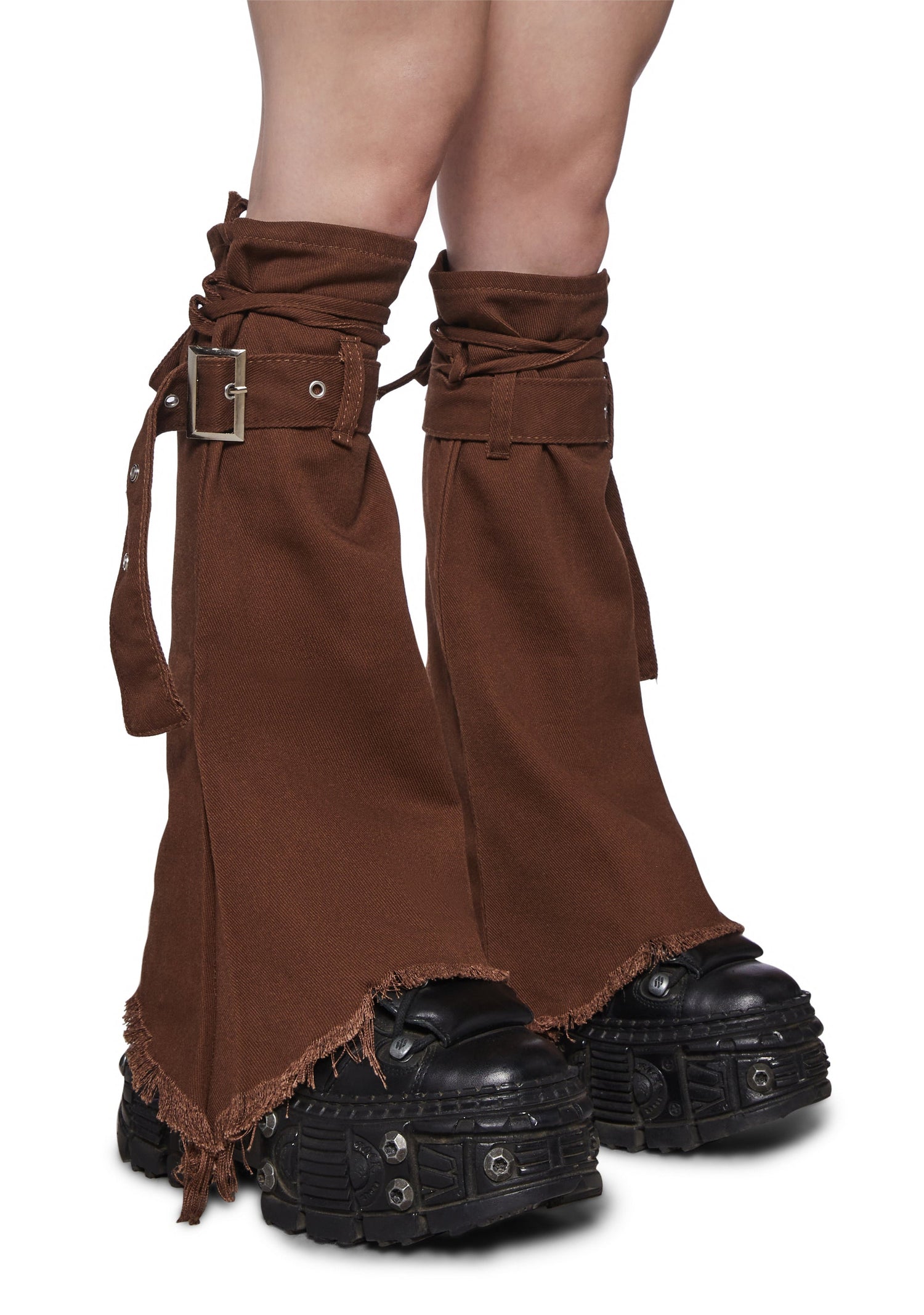 Buckled Leg Warmers - Brown