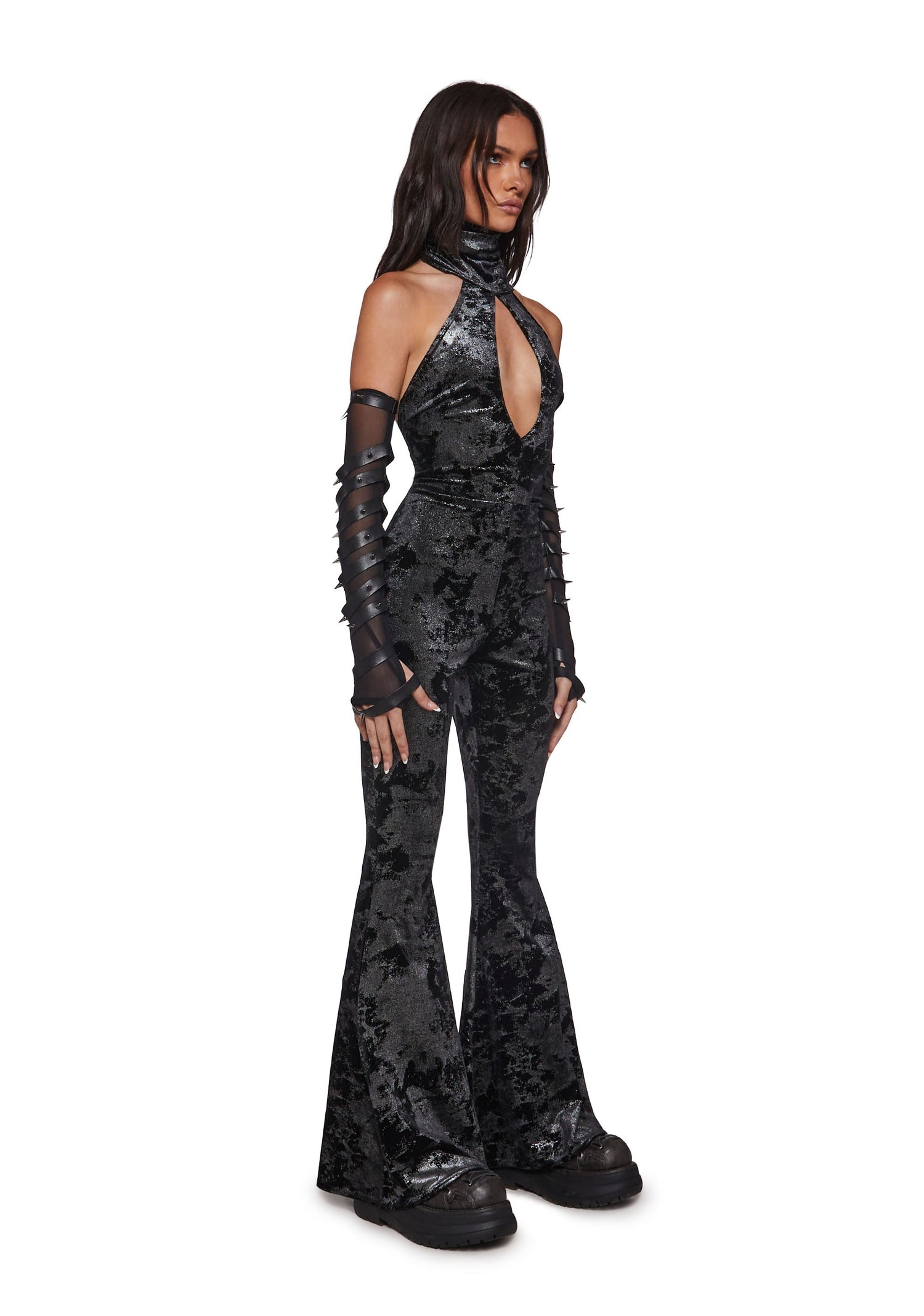 Kitana Velvet Jumpsuit with Mask