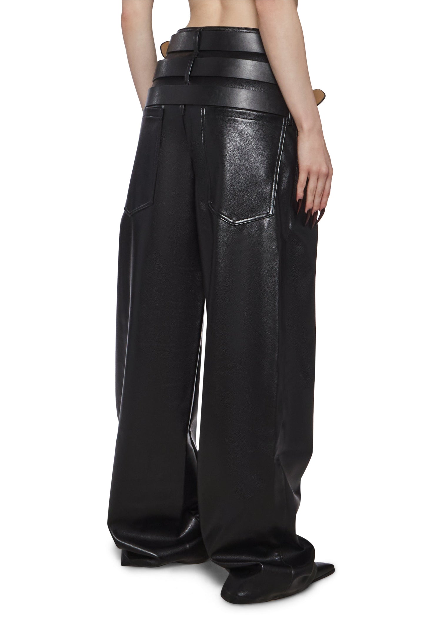 Triple Belt Pants - Black