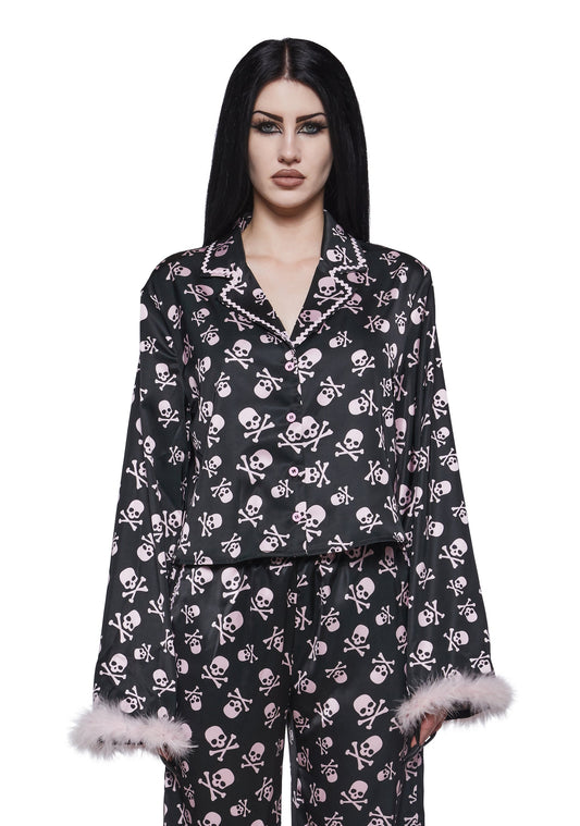 Skully Satin Sleep Shirt