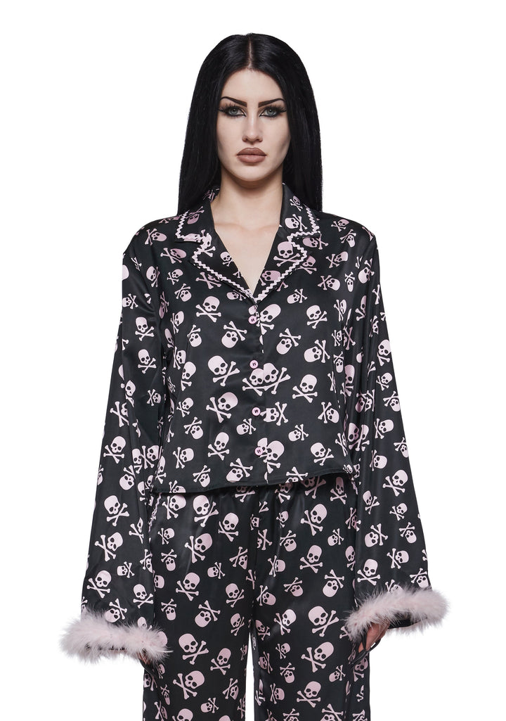 Skully Satin Sleep Shirt