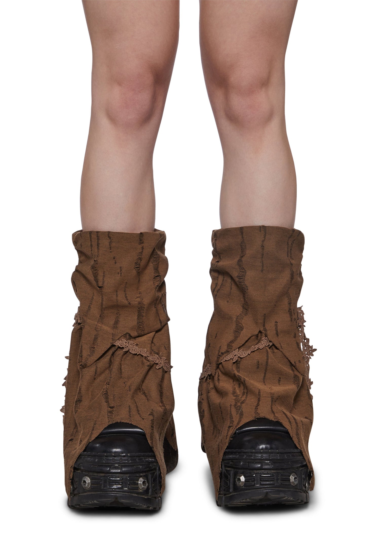 Distressed Leg Warmers - Brown