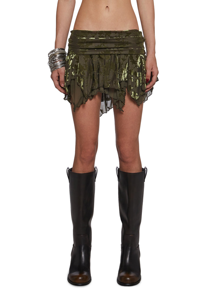 Fern Velvet Mini Skirt