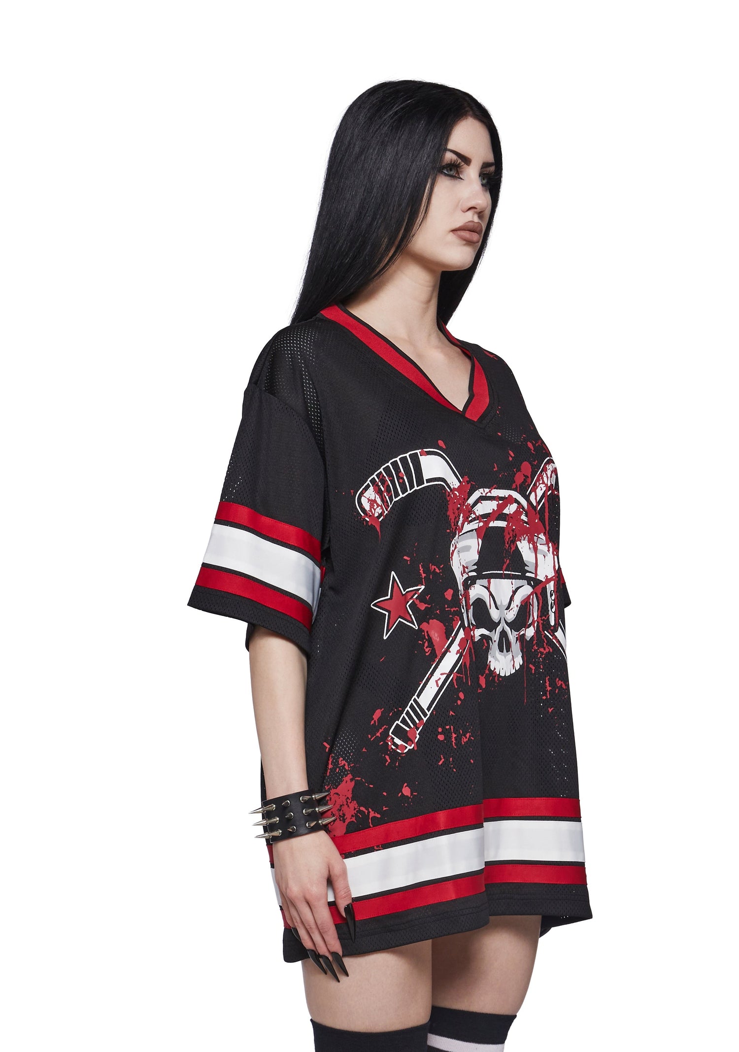 Horror Hockey Jersey Oversized Tee