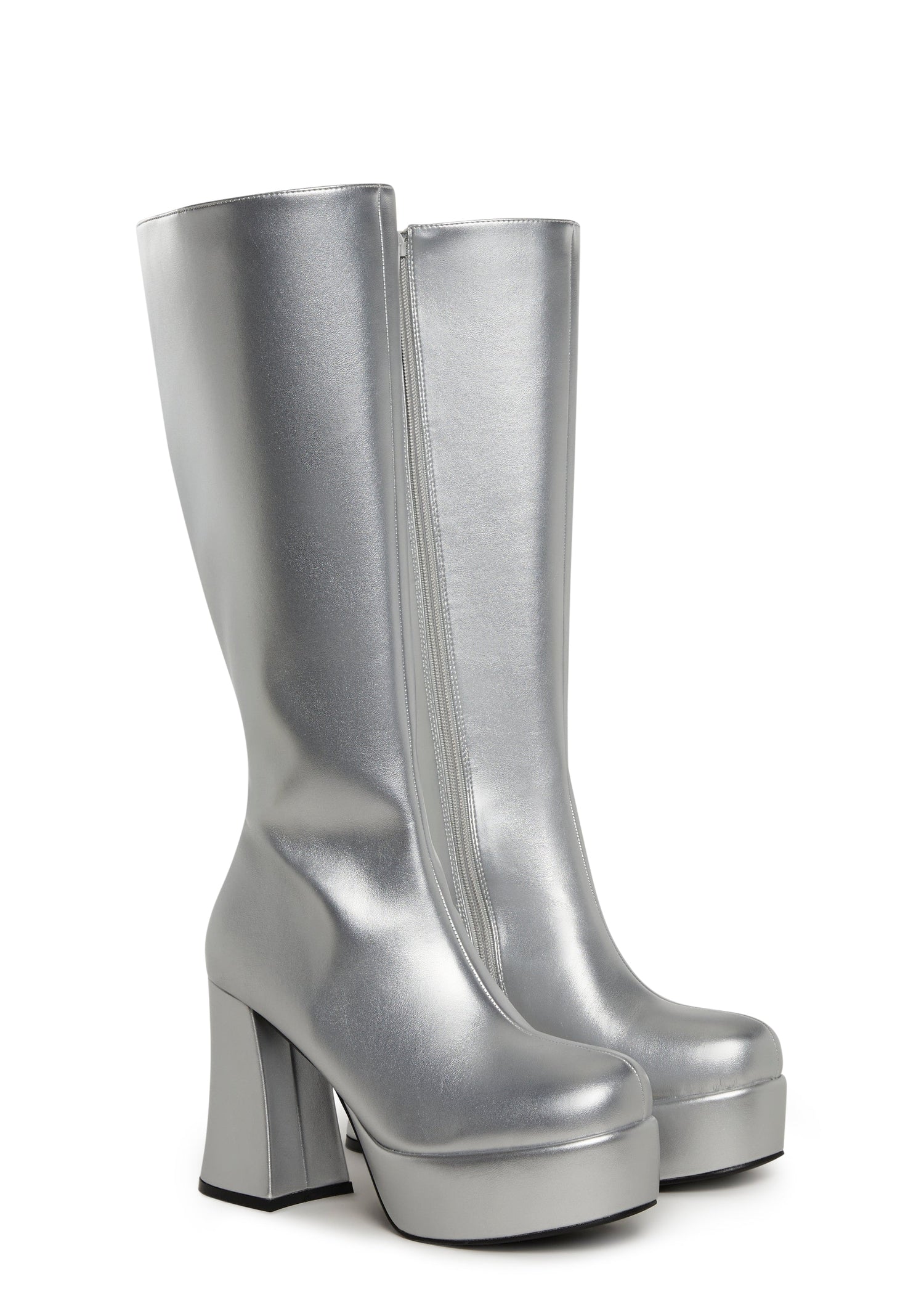 Flirty Flair Go Go Boots - Silver