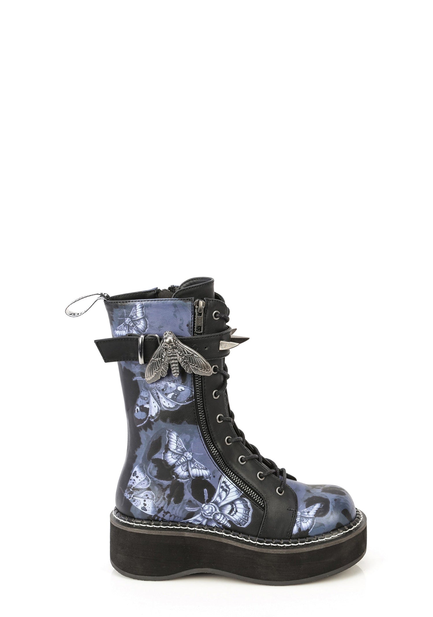Emily-352 Painted Moth Platform Combat Boots