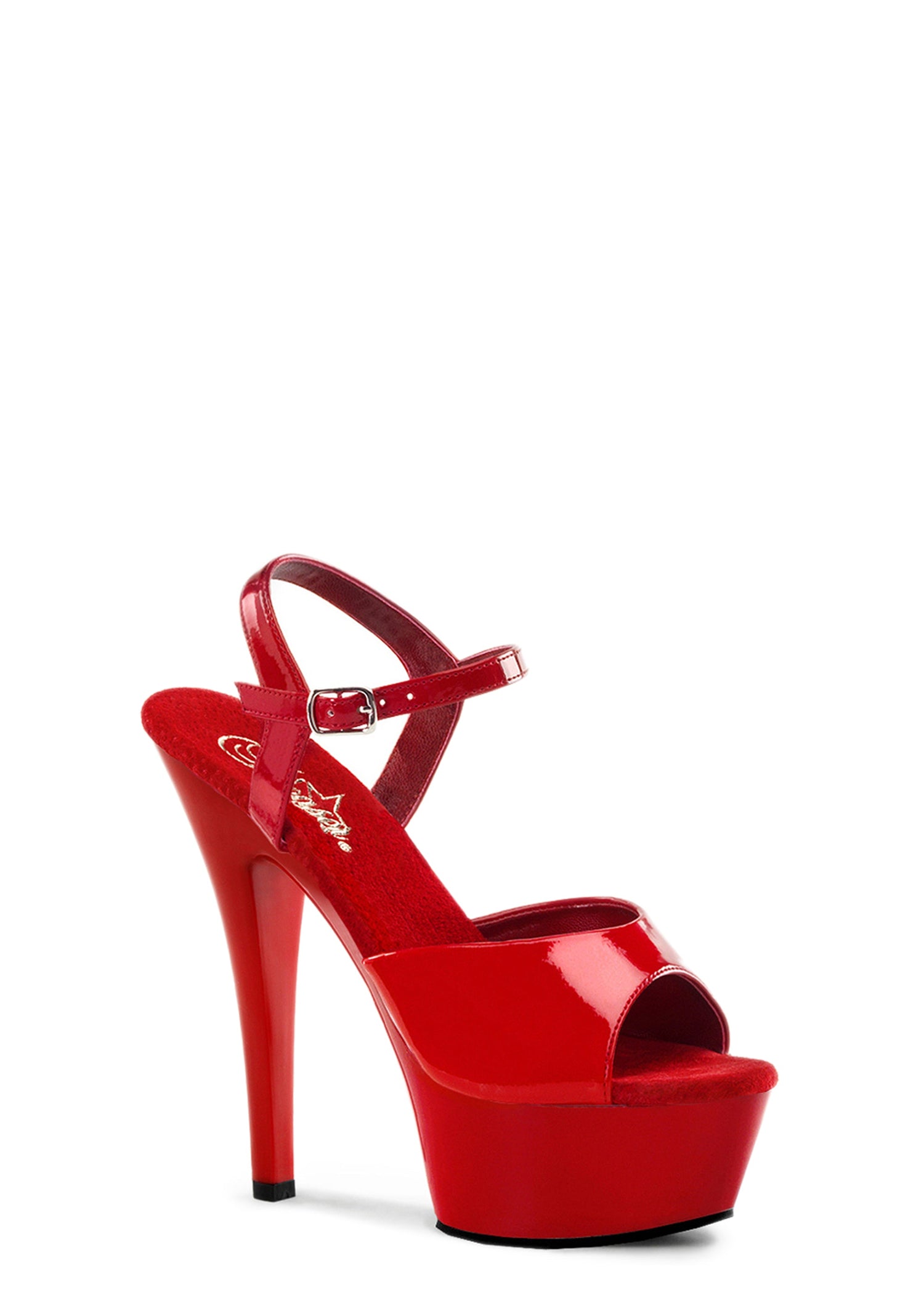 Kiss-209 Platform Ankle Strap Sandals - Red