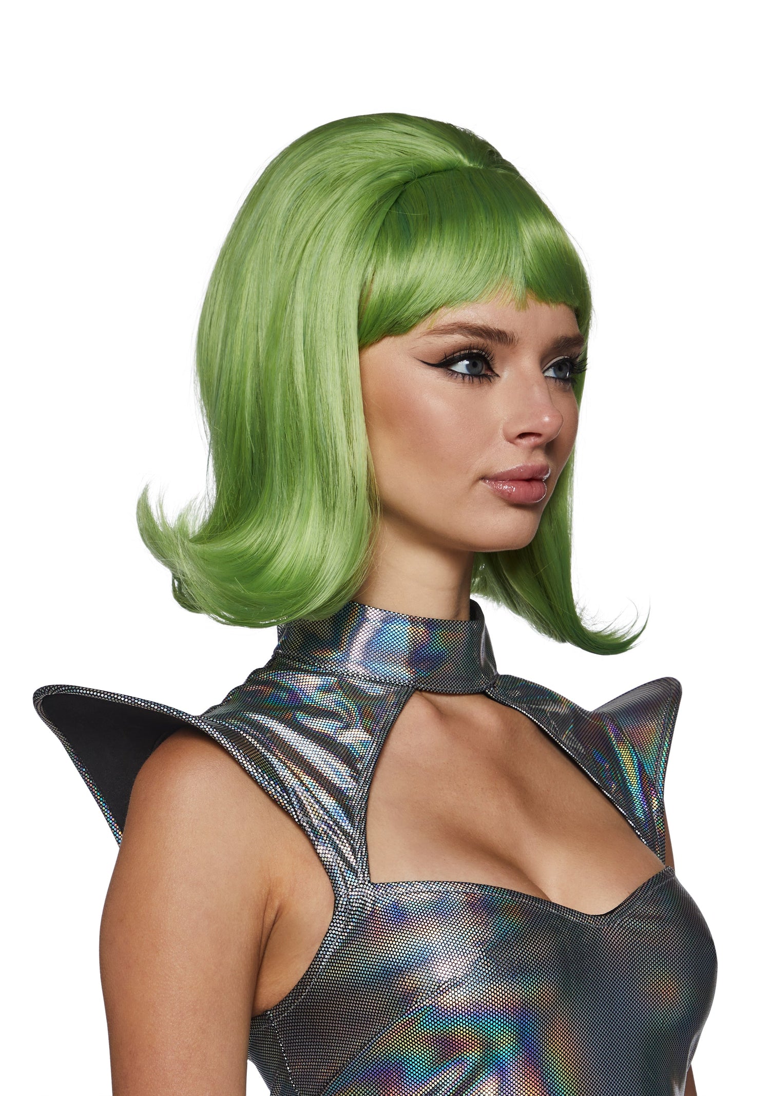 Retro Alien Girl Wig - Green