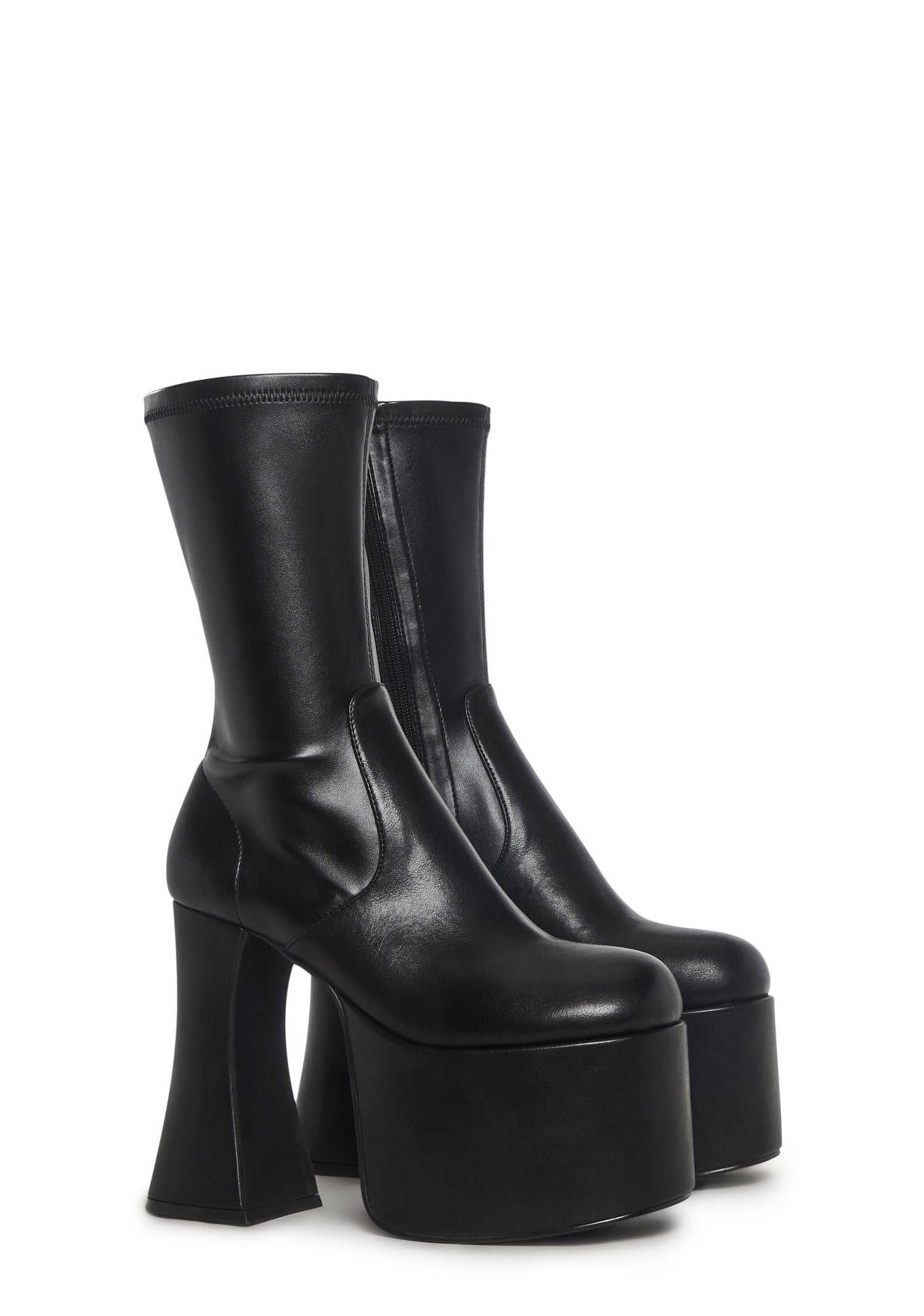 Retro Party Stretch Boots - Black