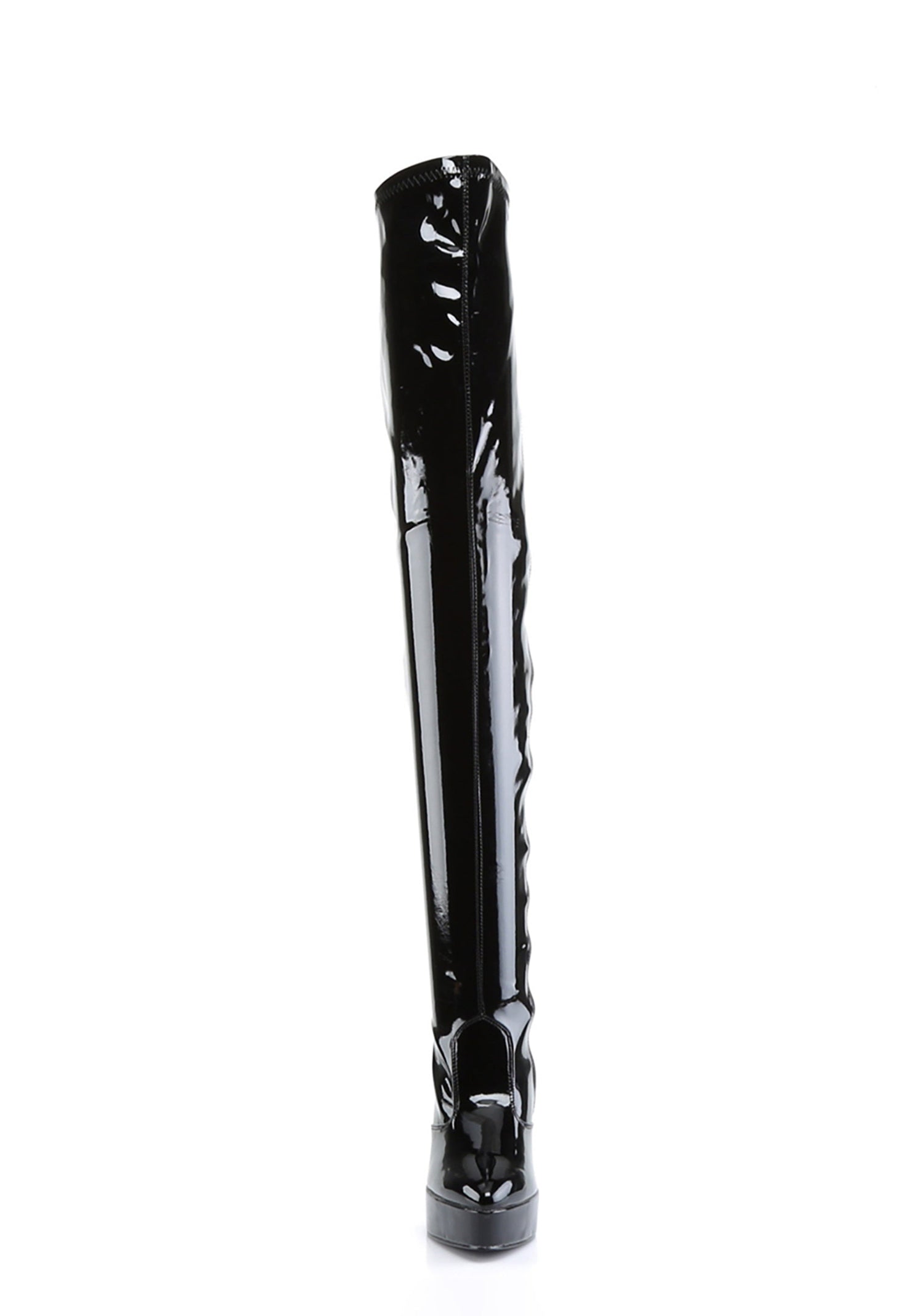 Indulge-3000 Platform Thigh High Boots-Black