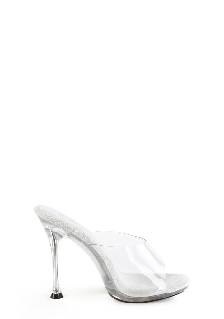 Cupid-401Clear Strap Slip on Heels