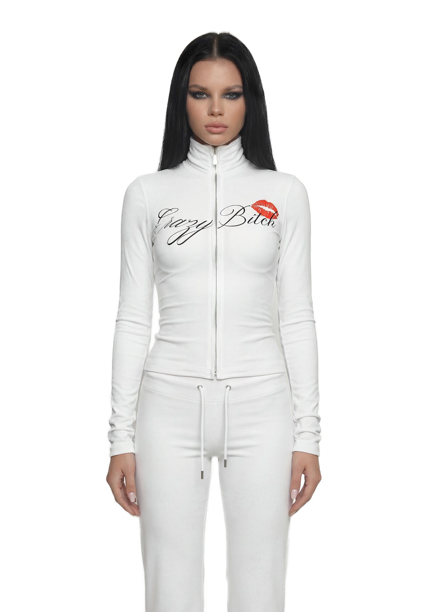 Let's Go Crazy Zip Up Jacket - White