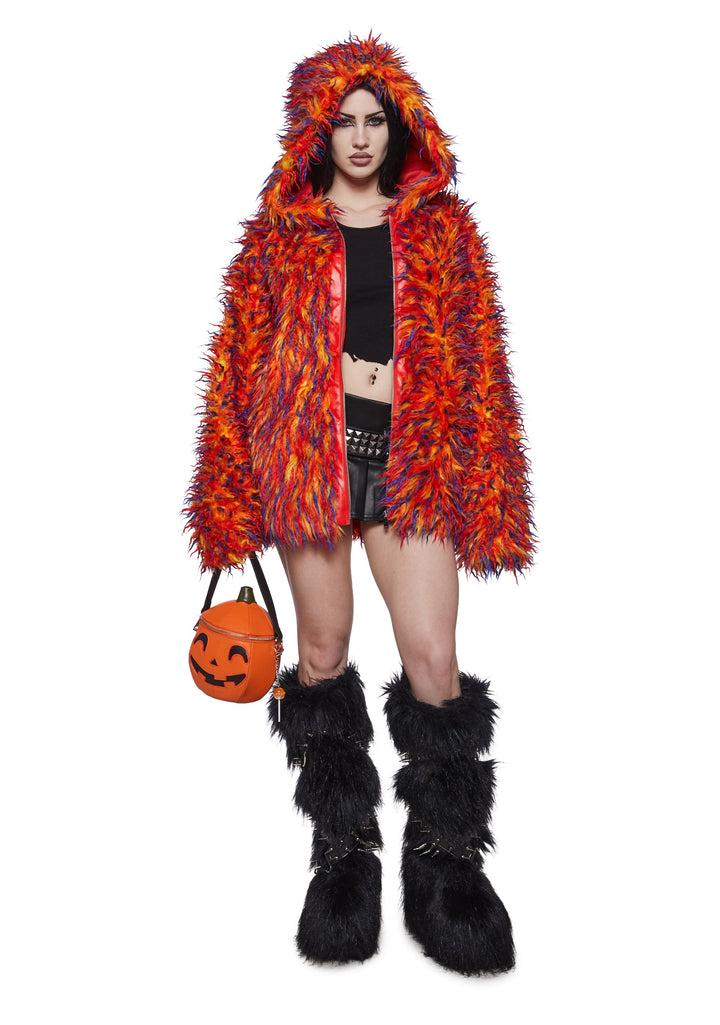 Blazing Monster Fur Oversize Hoodie