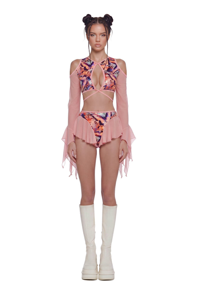 Butterfly Flutter Shorts - Pink