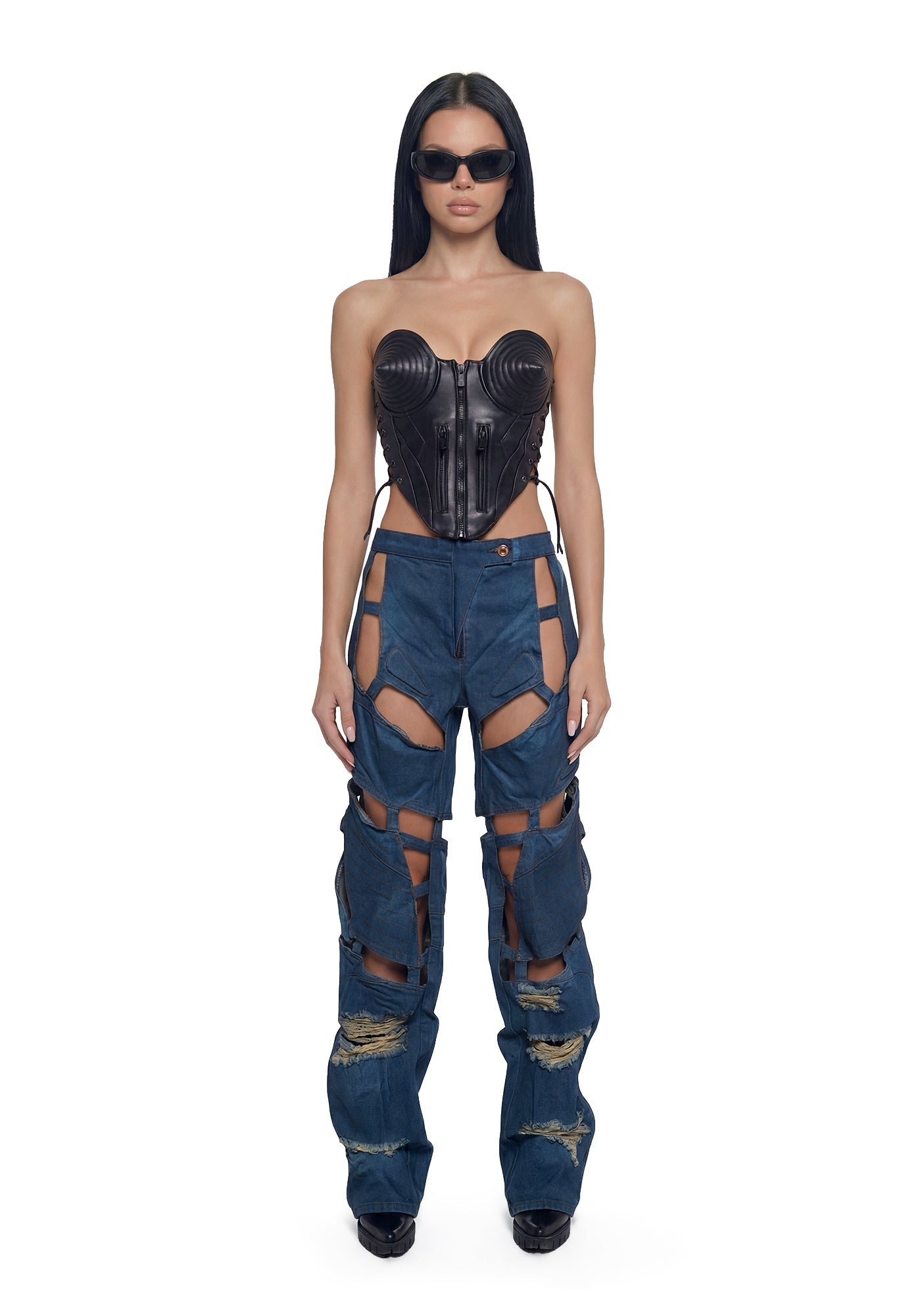 Moto Denim Floating Pants - Indigo