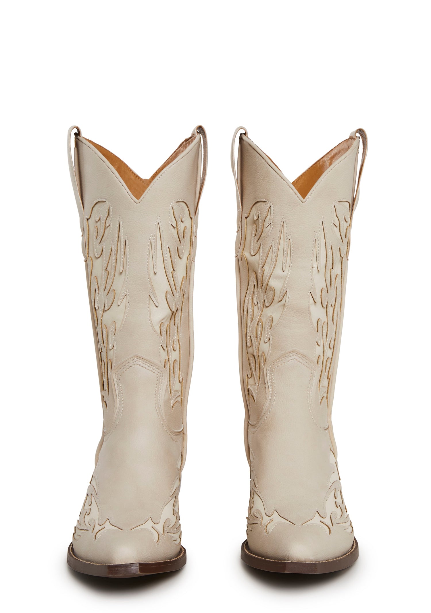 Cyber Scars Cowboy Boot - Beige