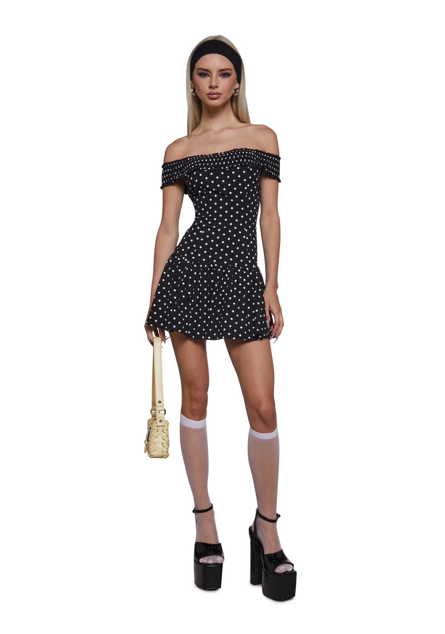 Audrey Polka Dot Dress - Black