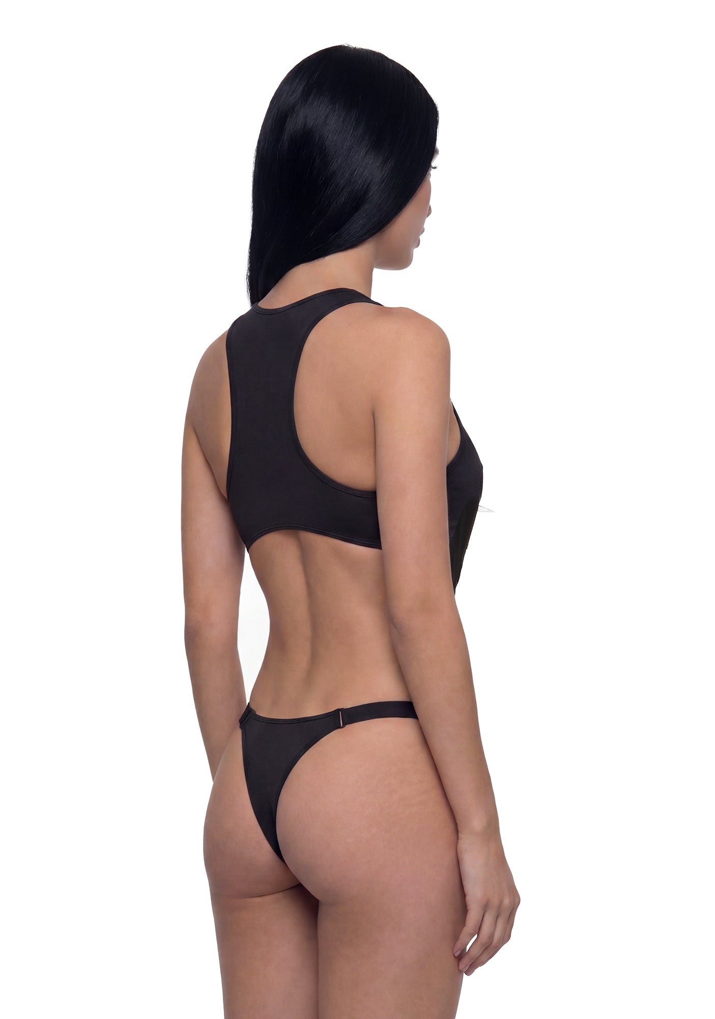 Studded Octane Moto Body Flat Panty - Black