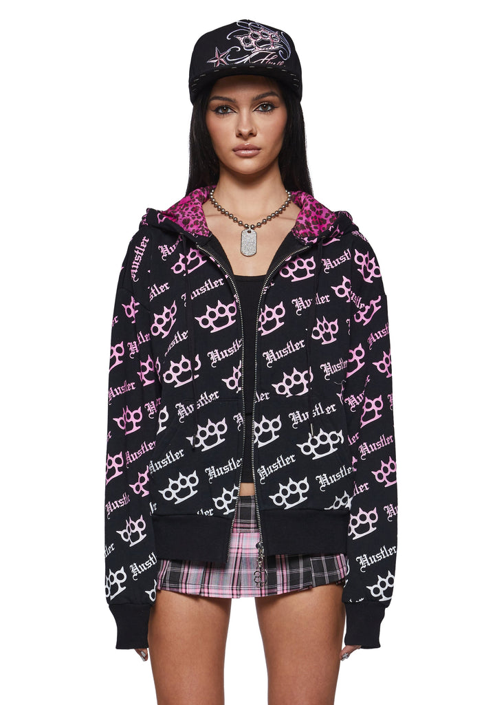 Oversized Claw Knuckle Logo Hoodie