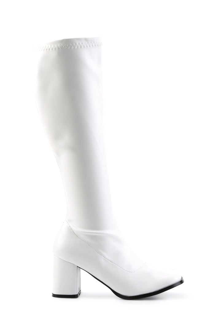 Gogo 300 Knee High Boots - White