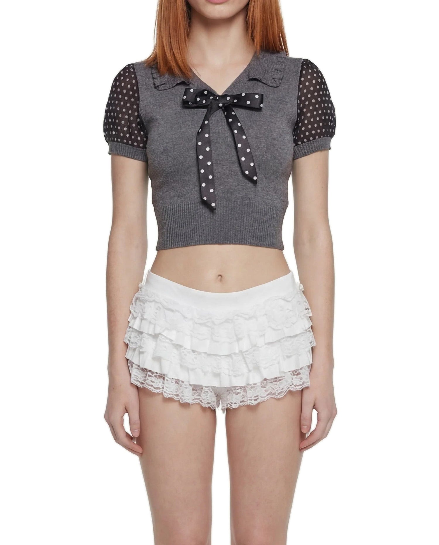 Darling Affection Ruffled Mini Skort - White