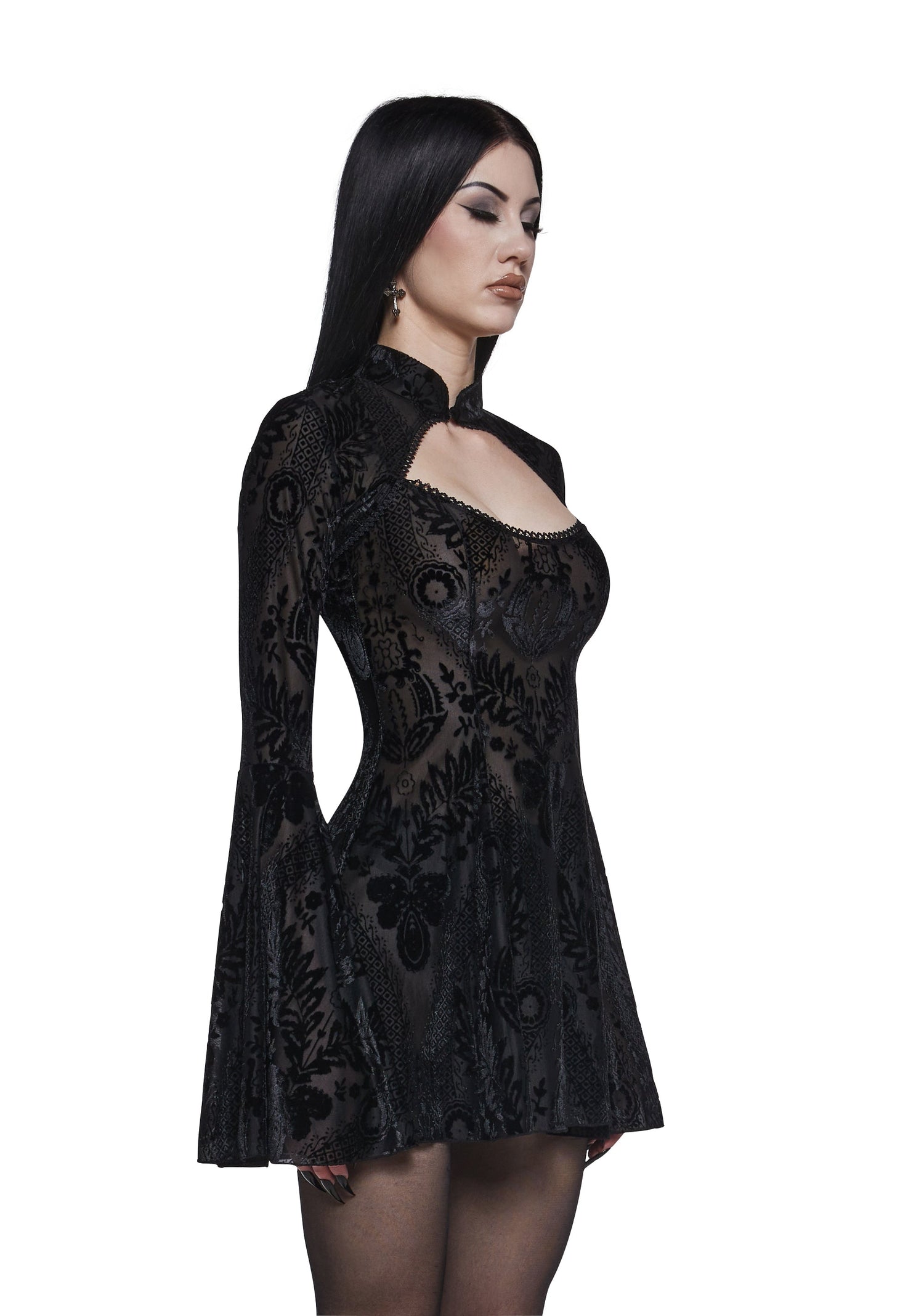 Druid’s Sister Mini Dress And Shrug Set - Black
