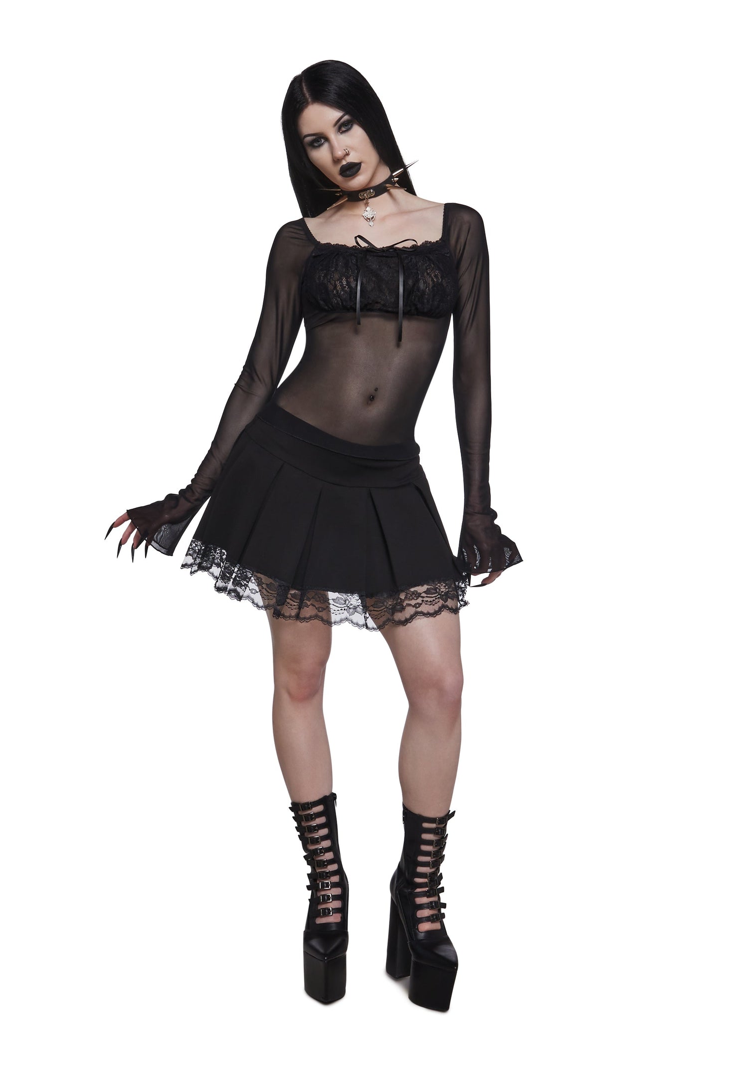 Malice Mesh Long Sleeve Top