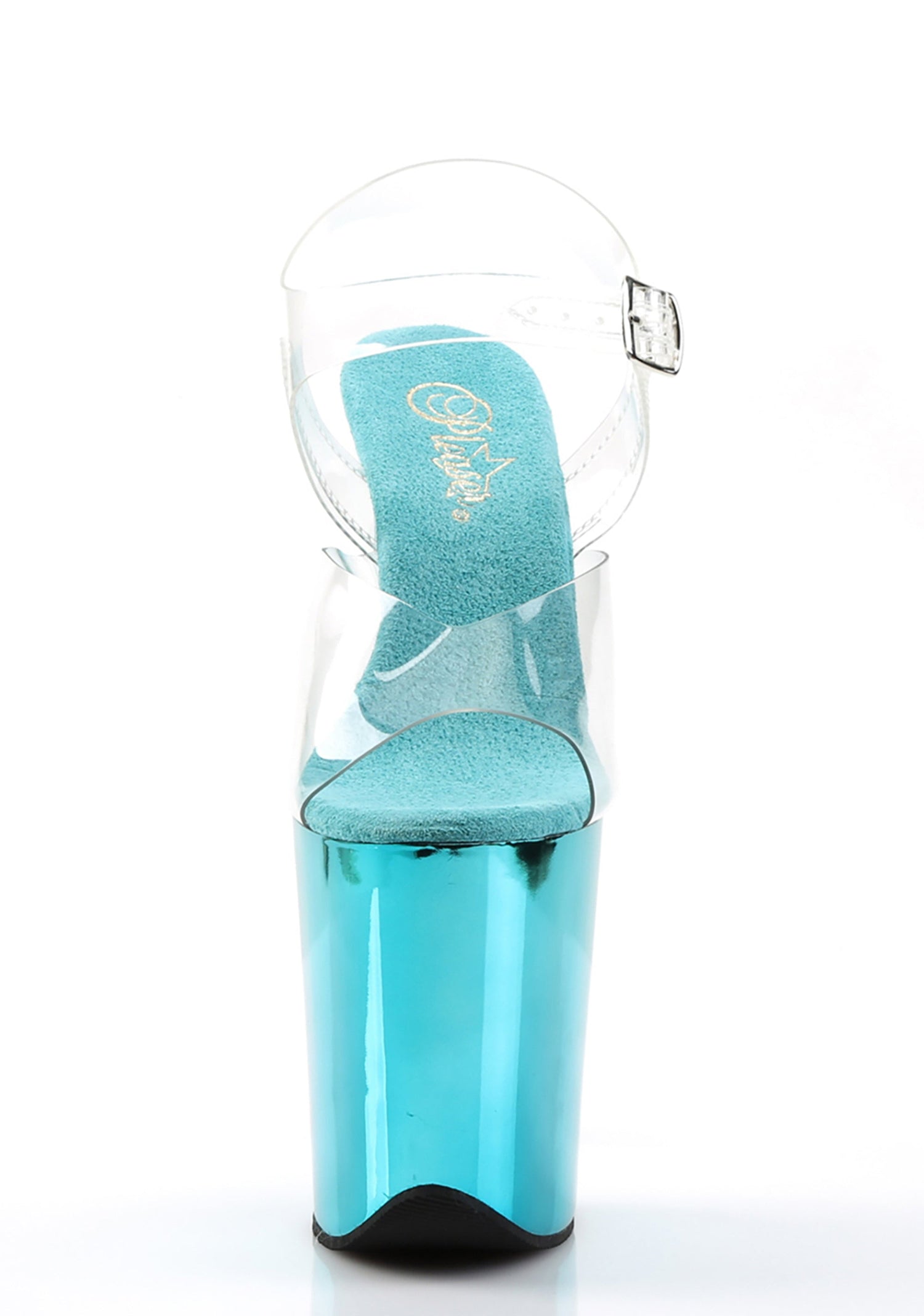 Flamingo-808 Platform Ankle Strap Sandals-Turquoise Chrome