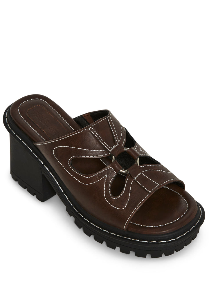 Feeling Good Platform Mules - Brown