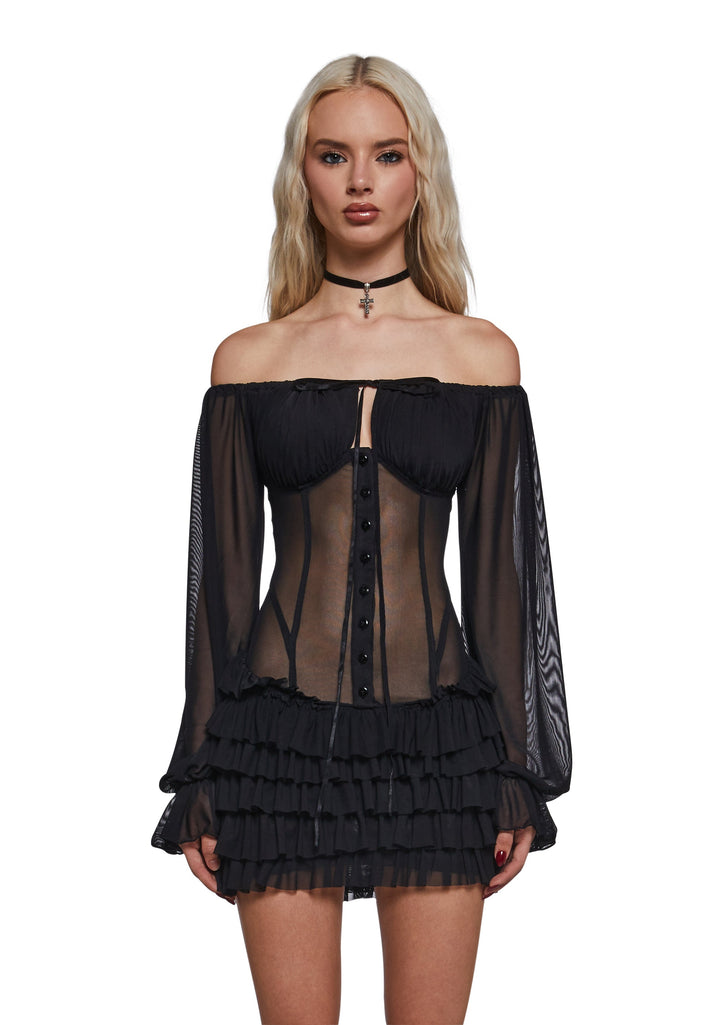 Poet Society Mini Dress - Black