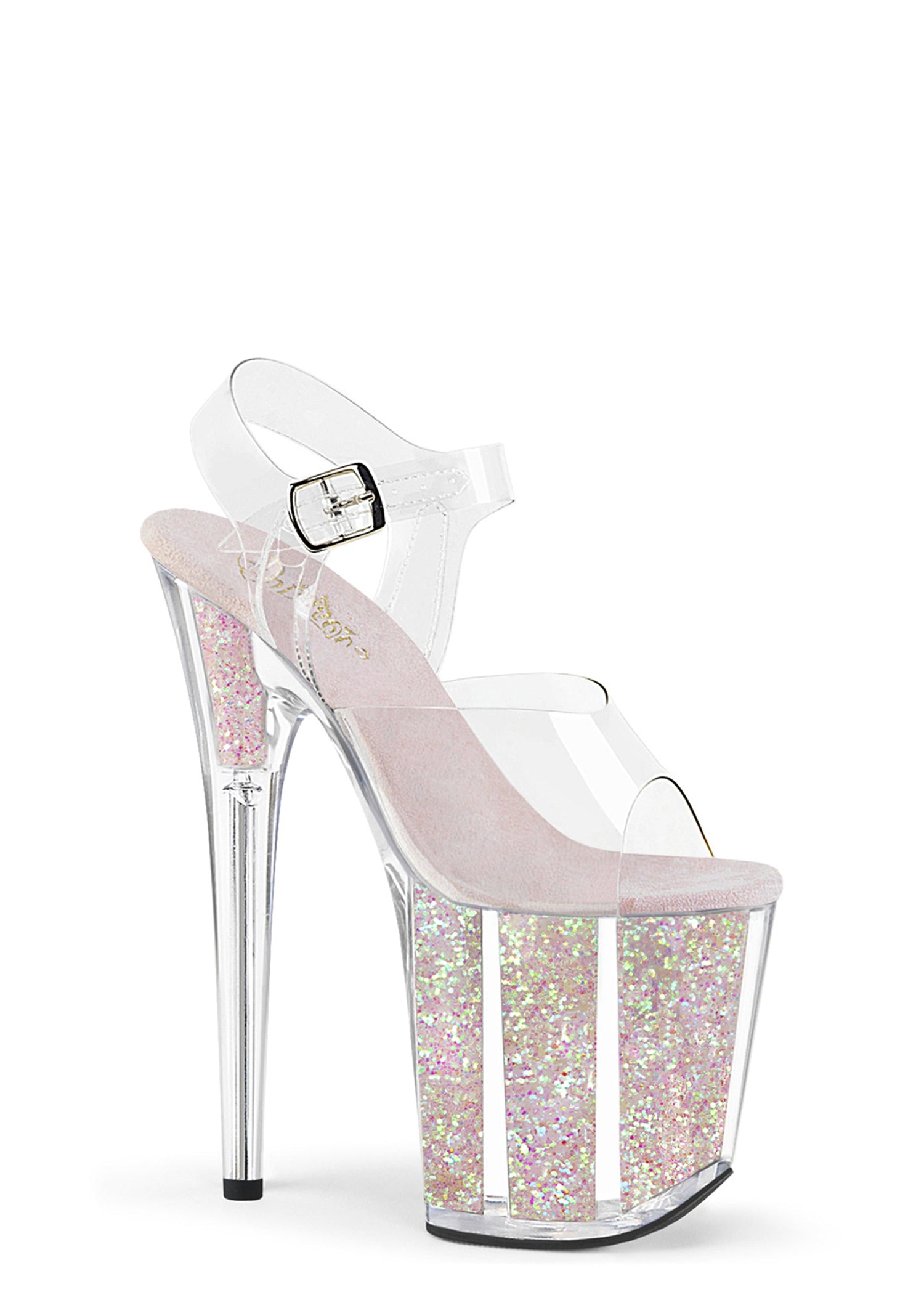 Flamingo-808UVG Platform Ankle Strap Sandals-Neon Opal