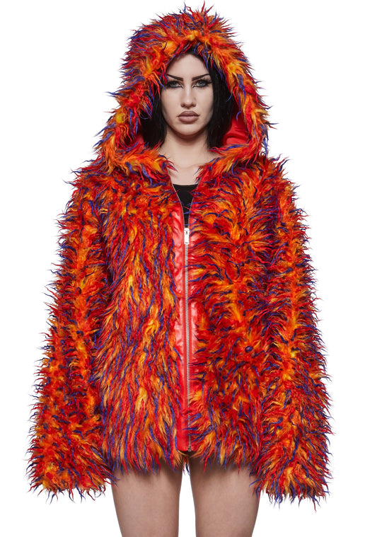 Blazing Monster Fur Oversize Hoodie