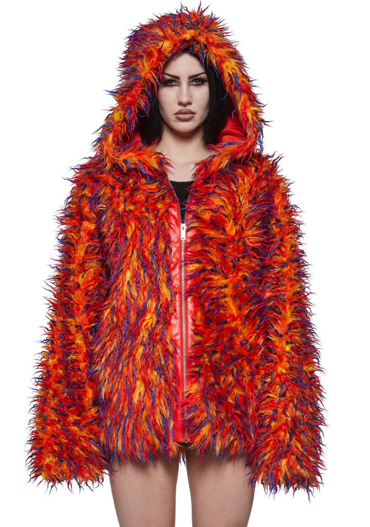Blazing Monster Fur Oversize Hoodie