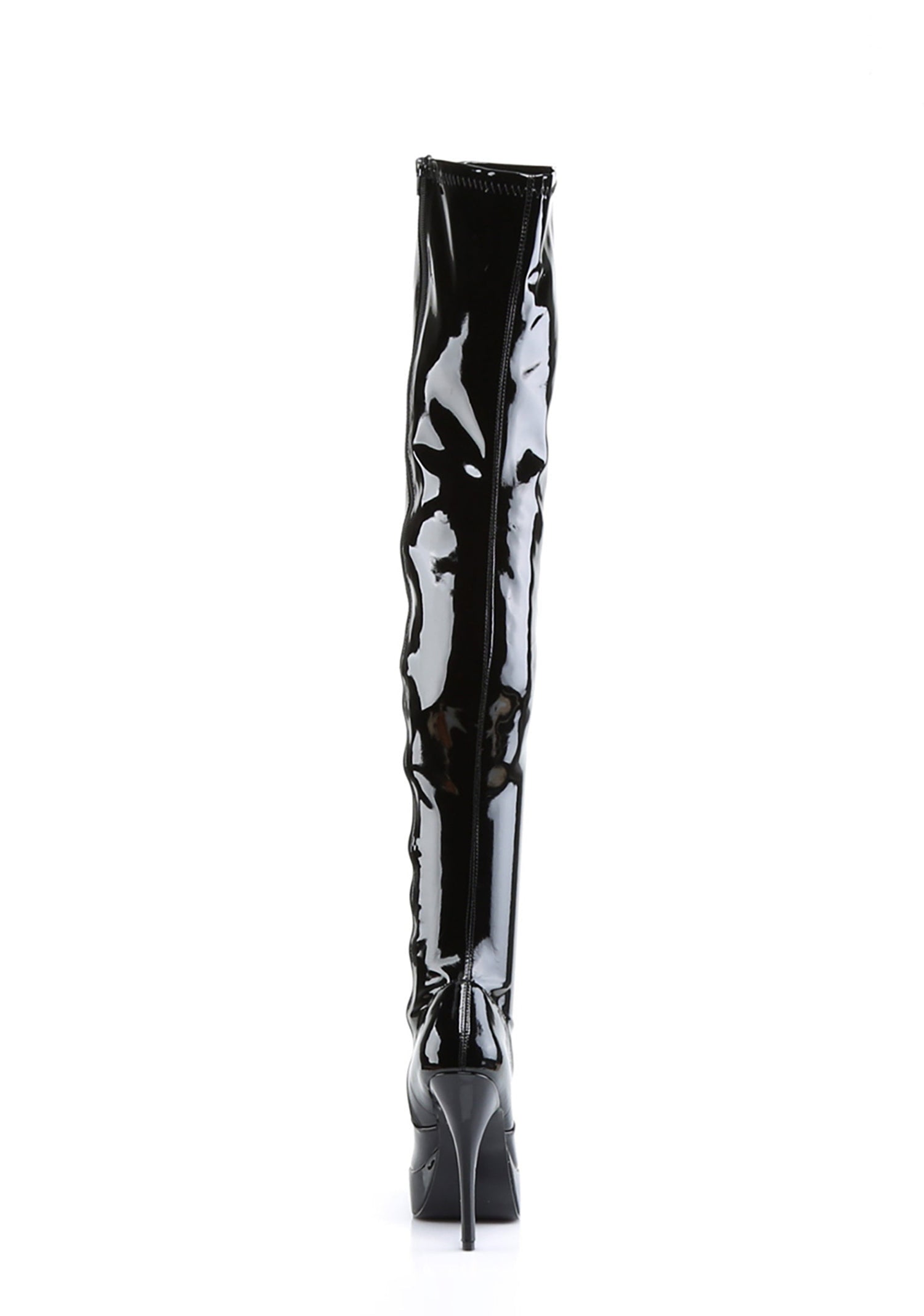 Indulge-3000 Platform Thigh High Boots-Black