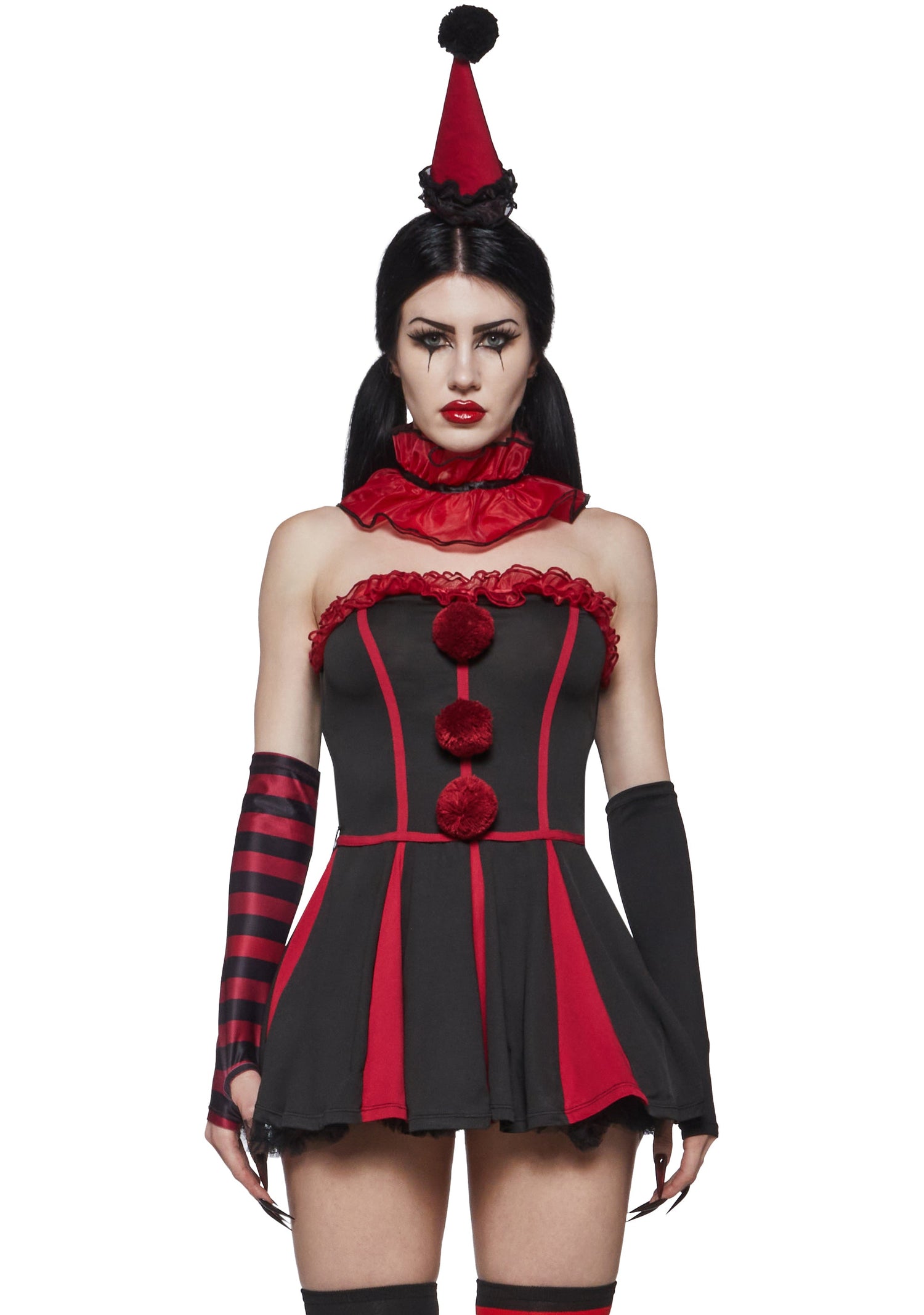 Classic Clown Girl Costume - Red