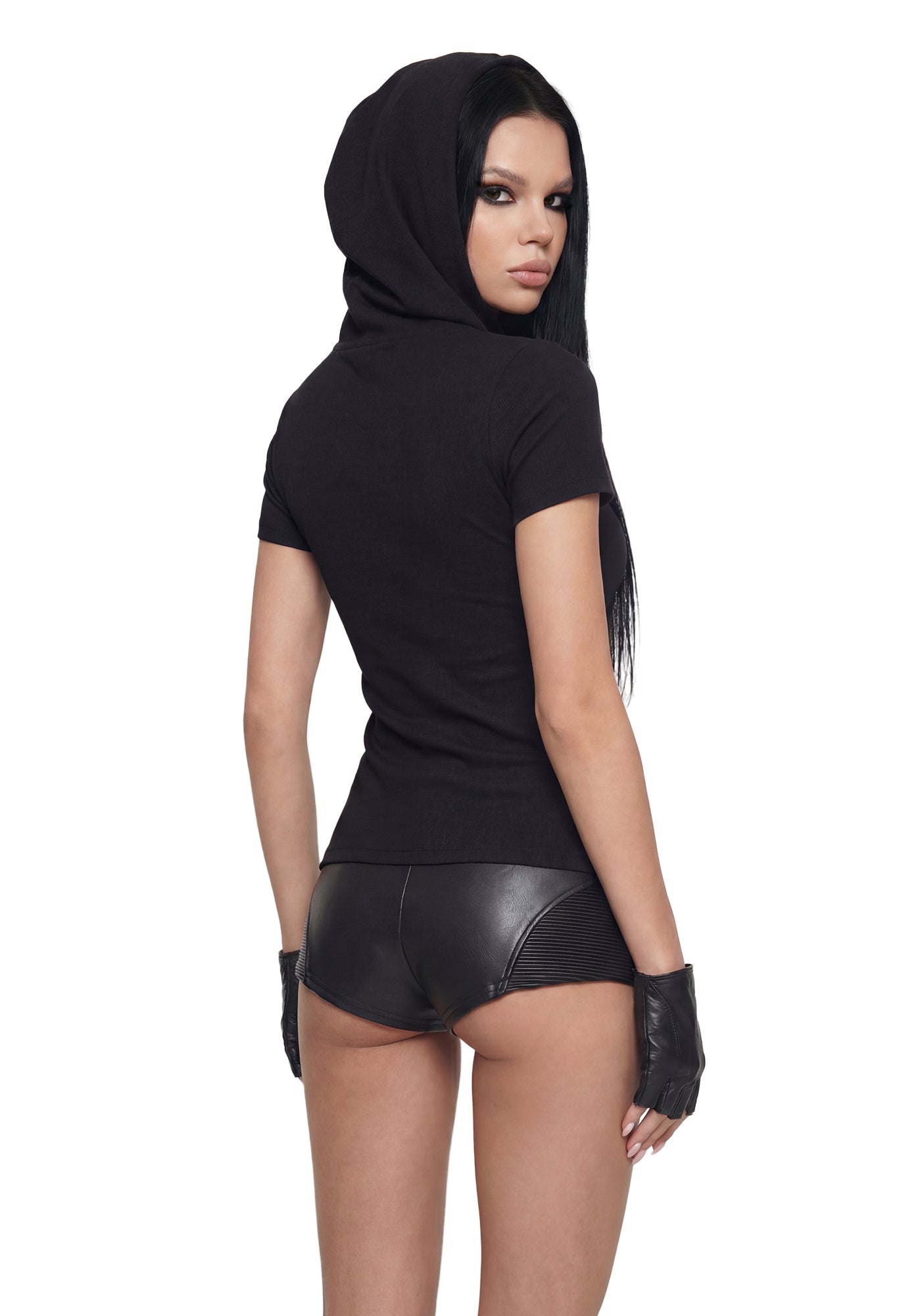 Construct Snap Hooded Top