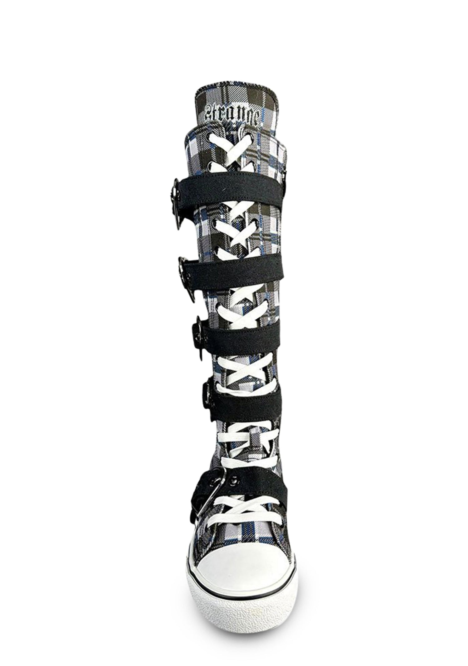 Rawr XD Plaid Knee High Sneakers - Black