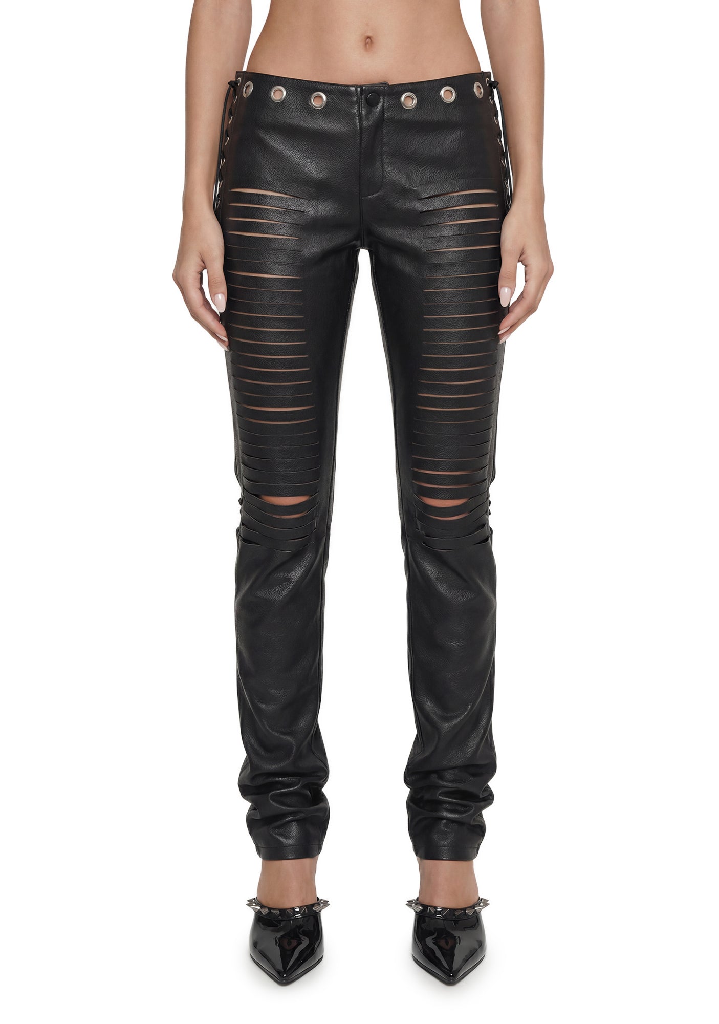 Lasercut Low Waist Pant - Black