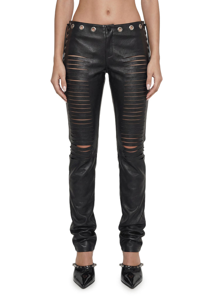 Lasercut Low Waist Pant - Black