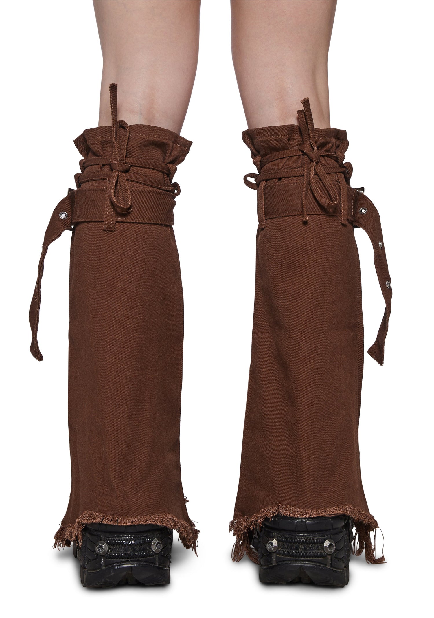 Buckled Leg Warmers - Brown