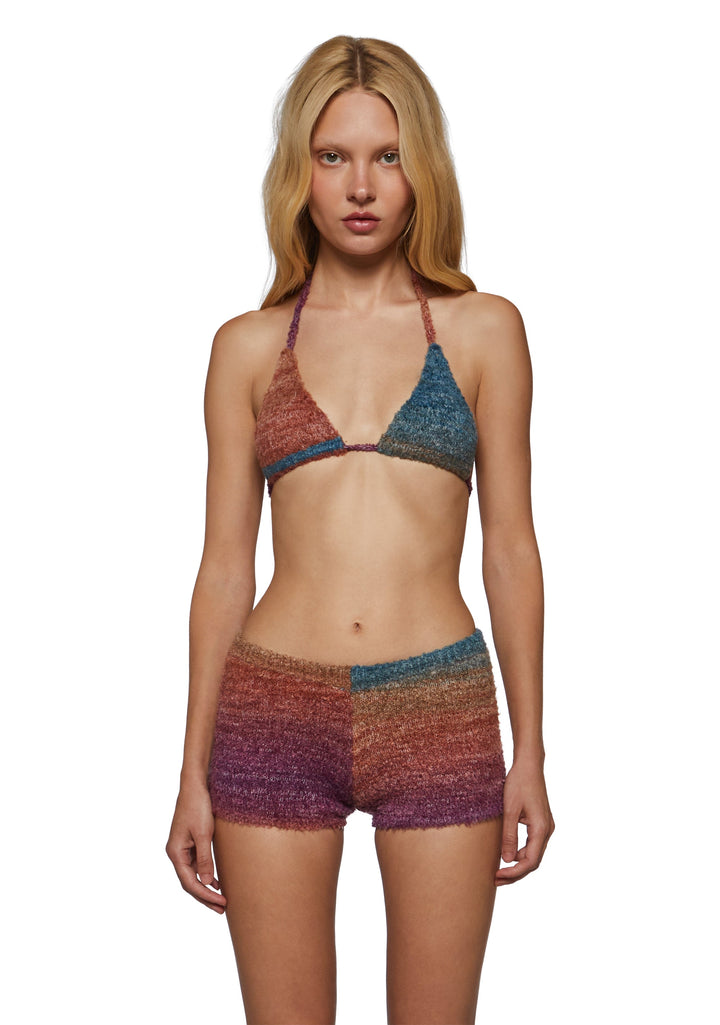 Roxxy Bra Top and Micro Shorts Knit Set