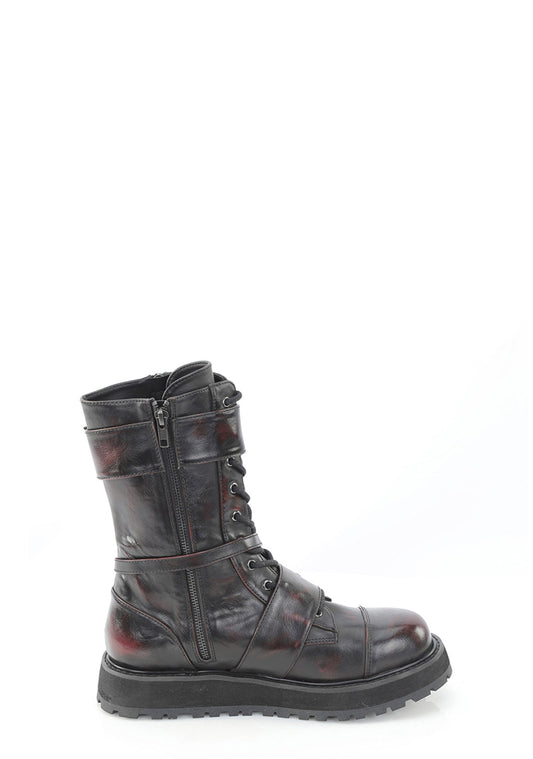 Valor-220 Mid Calf Combat Boots - Red