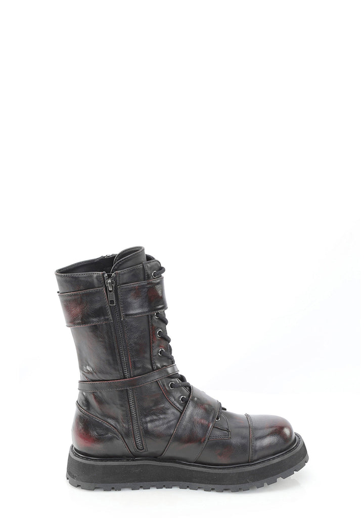 Valor-220 Mid Calf Combat Boots - Red