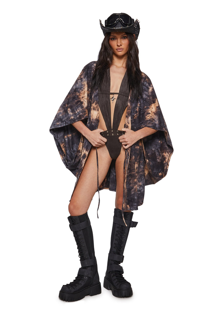 Summon The Elements Tie Dye Wrap Poncho