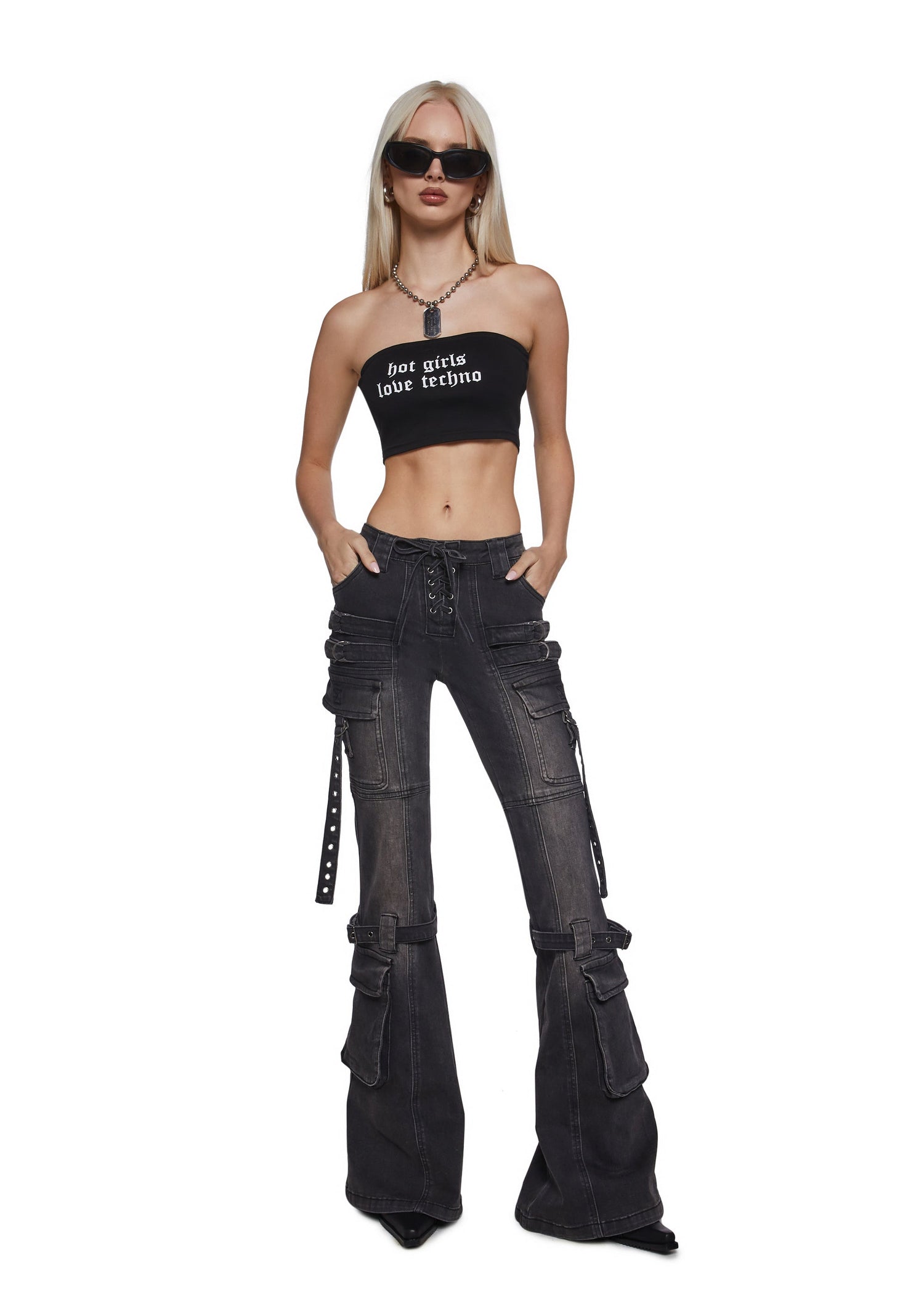 Level Up Cargo Fitted Jeans - Black