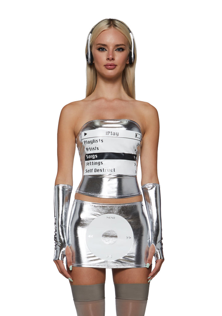 Y2K MP3 Player Costume - Silver